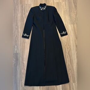 Vintage Y2K Solani NY extra long, black embellished duster